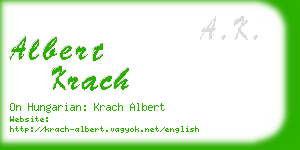 albert krach business card